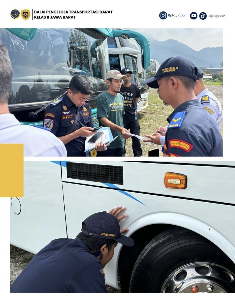 Rampcheck Angkutan Pariwisata Di Objek Wisata Sabda Alam Cipanas Kabupaten Garut