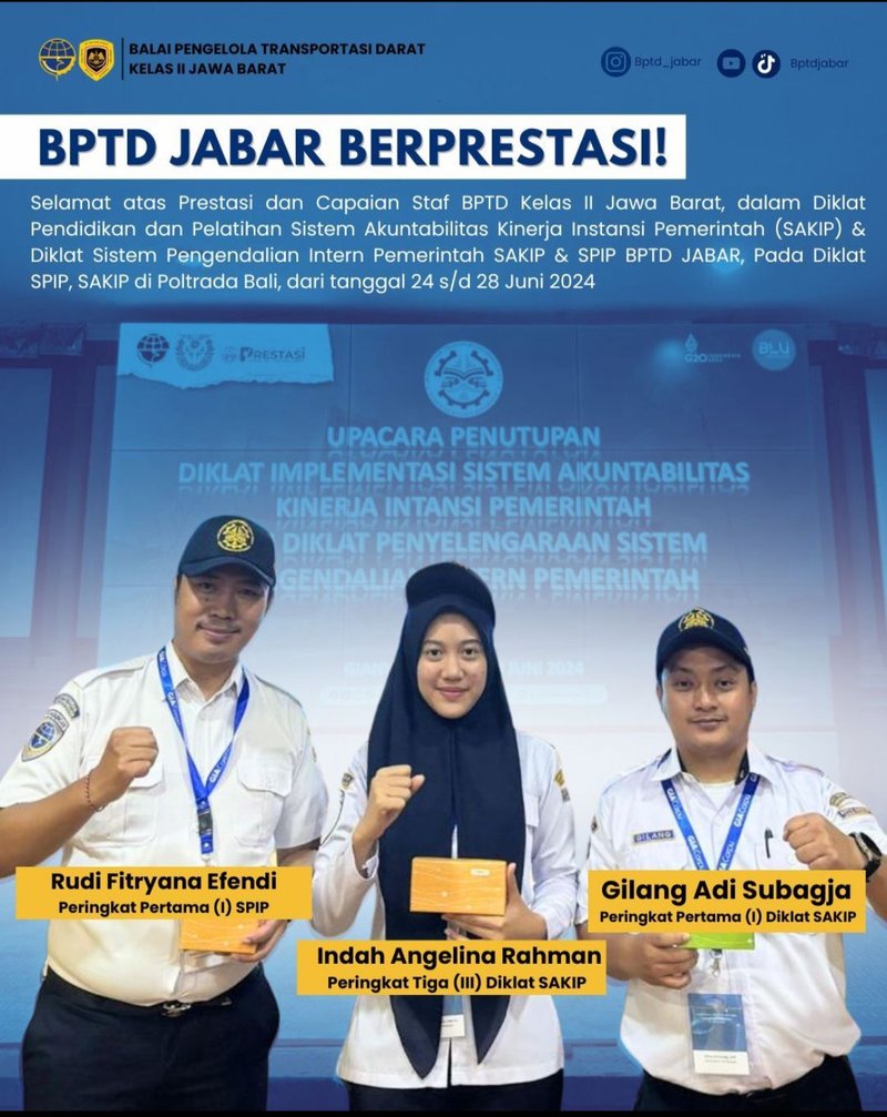 Direktorat Jenderal Perhubungan Darat menyelenggarakan Pendidikan dan Pelatihan Sistem Akuntabilitas Kinerja Instansi Pemerintah (SAKIP) & Sistem Pengendalian Intern Pemerintah pada tanggal 23 s.d. 29 Juni 2024 yang bertempat di Politeknik Transportasi Da